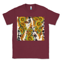 Burgundy sunflowers with patterns Classic Tee - TumblerDesignByShophia