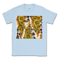 Dusty Blue sunflowers with patterns Classic Tee - TumblerDesignByShophia