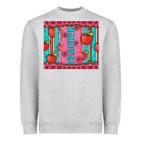 Heather Grey teacher with  flower glitter and serape leopard Heavyweight Sweatshirt - Artiststas