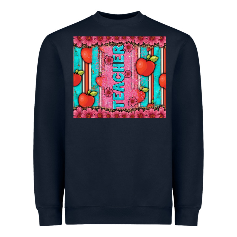Teacher With  Flower Glitter And Serape Leopard Heavyweight Sweatshirt by Artiststas | Teevron