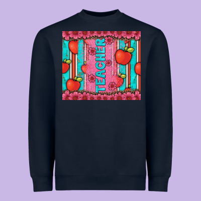 Teacher With  Flower Glitter And Serape Leopard Heavyweight Sweatshirt Designed By Artiststas