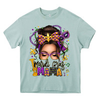 Arona mardi gras mama messy bun Heavy Core Tee - texasbilliewilder