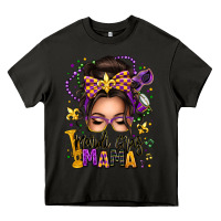 Asphalt mardi gras mama messy bun Heavy Core Tee - texasbilliewilder