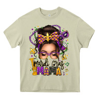 Mossy mardi gras mama messy bun Heavy Core Tee - texasbilliewilder