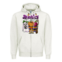 Oatmeal Heather boooks Zipper Hoodie - BarkalooDesign