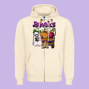 Boooks Zipper Hoodie Designed By Barkaloodesign