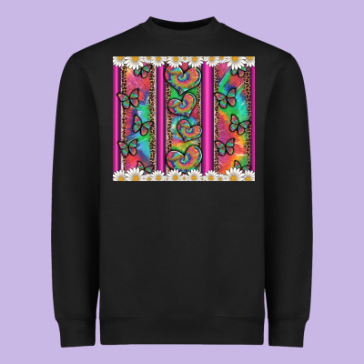 Tie Dye Hearts And Butterfly With Flowers Heavyweight Sweatshirt Designed By Artiststas
