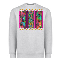 Heather Grey tie dye hearts and butterfly with flowers Heavyweight Sweatshirt - Artiststas
