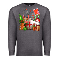 Charcoal Heather nurse  and christmas Premium Sweatshirt - AdoDesignShop