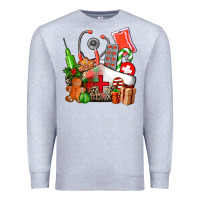 Heather Grey nurse  and christmas Premium Sweatshirt - AdoDesignShop