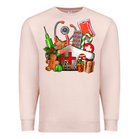 Pale Pink nurse  and christmas Premium Sweatshirt - AdoDesignShop