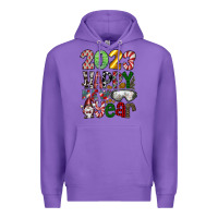 Purple 2023 Happy New Year Premium Hoodie - CowhideDigitalArt