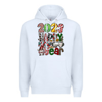 White 2023 Happy New Year Premium Hoodie - CowhideDigitalArt