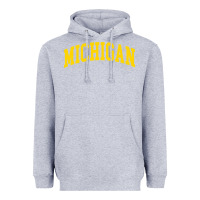 Heather Grey Michigan - Throwback Design - Classic , best gift, costume, halloween, Heavyweight Hoodie - maiPhamDesign