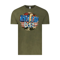 Vintage Olive All american dad 4th of july Vintage Tee - CowGirlArtShop
