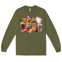 Army Green School Bus Coffee Cups Long Sleeve Tee - FaDigitalArtStudio