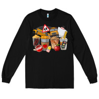 Black School Bus Coffee Cups Long Sleeve Tee - FaDigitalArtStudio