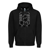 Black halloween dancing skeletons Zipper Hoodie - BarkalooDesign