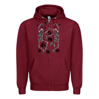 Burgundy halloween dancing skeletons Zipper Hoodie - BarkalooDesign