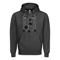 Charcoal Heather halloween dancing skeletons Zipper Hoodie - BarkalooDesign
