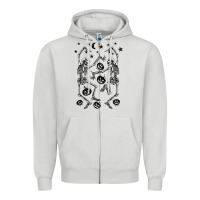Dove Grey halloween dancing skeletons Zipper Hoodie - BarkalooDesign