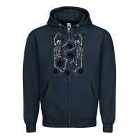 Navy halloween dancing skeletons Zipper Hoodie - BarkalooDesign