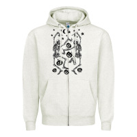 Oatmeal Heather halloween dancing skeletons Zipper Hoodie - BarkalooDesign
