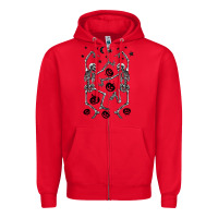 Red halloween dancing skeletons Zipper Hoodie - BarkalooDesign