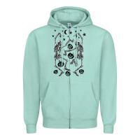 Seafoam halloween dancing skeletons Zipper Hoodie - BarkalooDesign