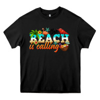 Black the beach is calling Heavy Core Tee - NancyCooperArtShop