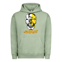 Pigment Oil Green Dad life Sugar Skull for Soccer Softball Halloween Costume Urban Hoodie - maiPhamDesign