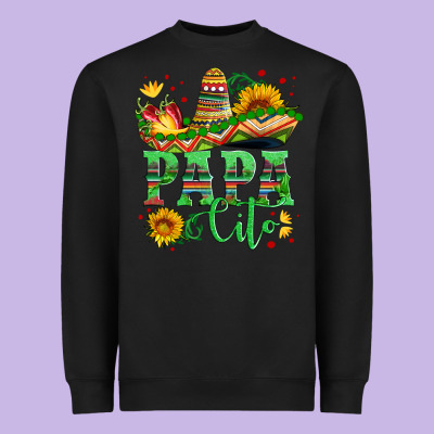 Papa Cito With Sunflowers And Sombrero Heavyweight Sweatshirt Designed By Artiststas