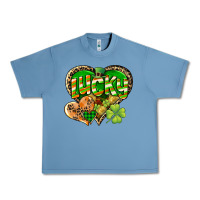 Pebble Blue Lucky heart St. Patrick's Day Urban Heavy Tee - CowGirlArtShop