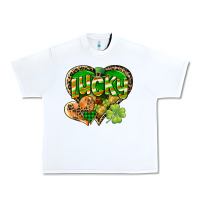 White Lucky heart St. Patrick's Day Urban Heavy Tee - CowGirlArtShop