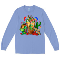 Mexican Cold Drink With Cactus Sombrero And Tequil Long Sleeve Tee | Teevron