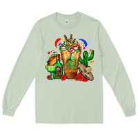 Matcha Mexican Cold Drink With Cactus Sombrero And Tequil Long Sleeve Tee - FaDigitalArtStudio