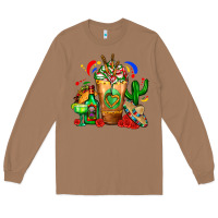 Toasted Coconut Mexican Cold Drink With Cactus Sombrero And Tequil Long Sleeve Tee - FaDigitalArtStudio