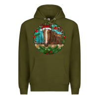 Army Green Brown Horse Christmas Premium Hoodie - RanaPortraitStore