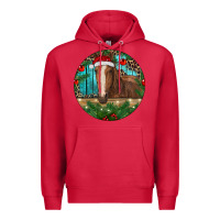 Cardinal Brown Horse Christmas Premium Hoodie - RanaPortraitStore