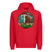 Red Brown Horse Christmas Premium Hoodie - RanaPortraitStore