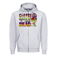 Heather Grey coffee brings me back dead Zipper Hoodie - BarkalooDesign