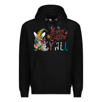 Black happy easter y all Premium Hoodie - CowhideDigitalArt