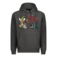 Charcoal Heather happy easter y all Premium Hoodie - CowhideDigitalArt