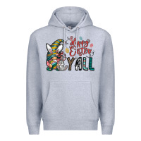 Heather Grey happy easter y all Premium Hoodie - CowhideDigitalArt