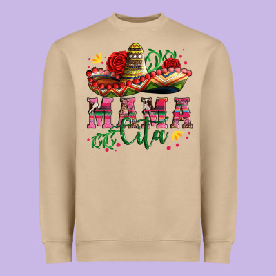 Mama Cita With Sombrero Hat And Roses Heavyweight Sweatshirt Designed By Artiststas