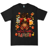 Black santa favorite banker afro messy bun Premium Tee - texasbilliewilder