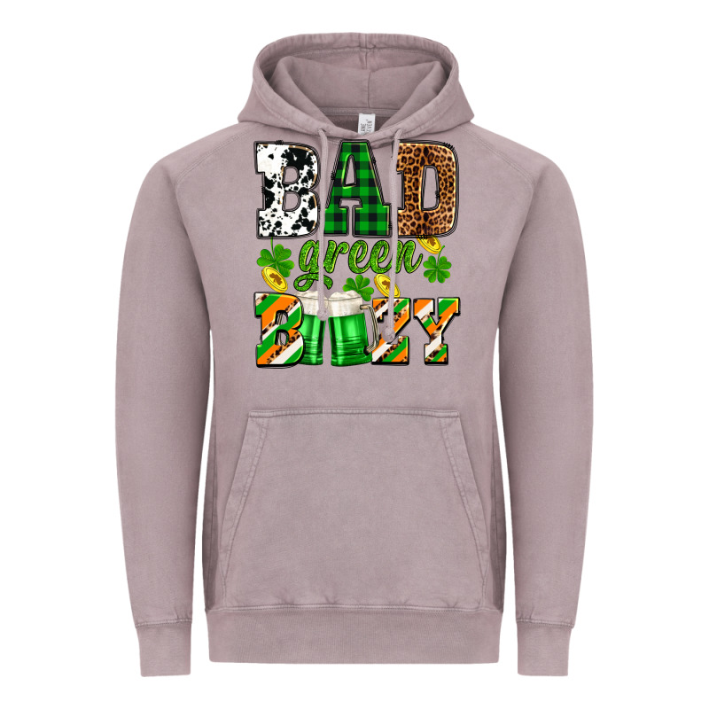 St. Patrick's Bad Green Boozy Vintage Hoodie by OliviaCreatesArt | Teevron