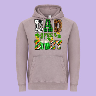 St. Patrick's Bad Green Boozy Vintage Hoodie Designed By Oliviacreatesart