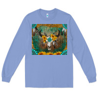 Colony Blue boho bullskull Long Sleeve Tee - RanaPortraitStore
