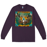 Plum boho bullskull Long Sleeve Tee - RanaPortraitStore